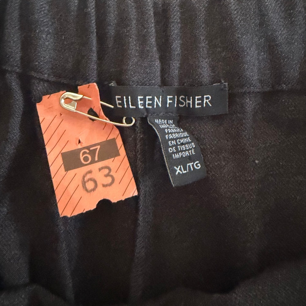 Eileen Fisher Wool Blend Wide Leg Crop Pant Black Charcoal Gray Womens Size XL - Picture 3 of 13